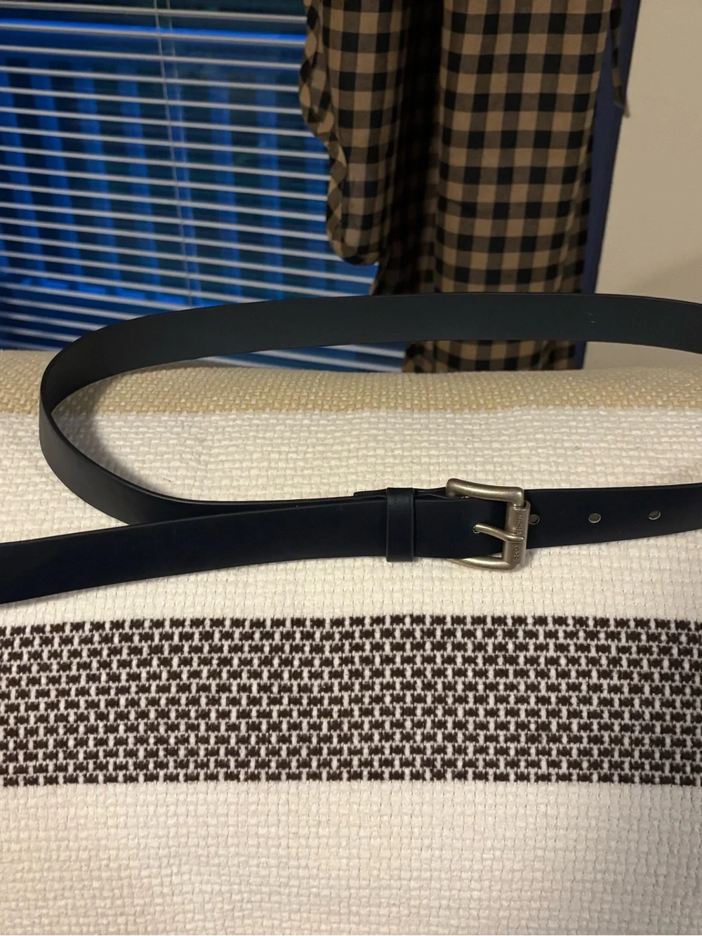 Michael Kors Navy Belt with Silver-Tone Buckle and Bonus Free Belt